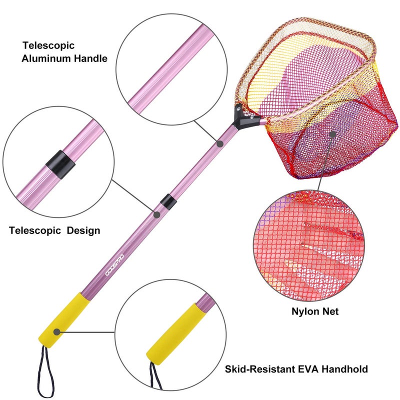 ODDSPRO Kids Fishing Net, Telescoping Bait Net, Minnow Net, Butterfly Net - 11.4" Net Depth, Handle Extends to 30" for Easy Catch and Release - Image 3
